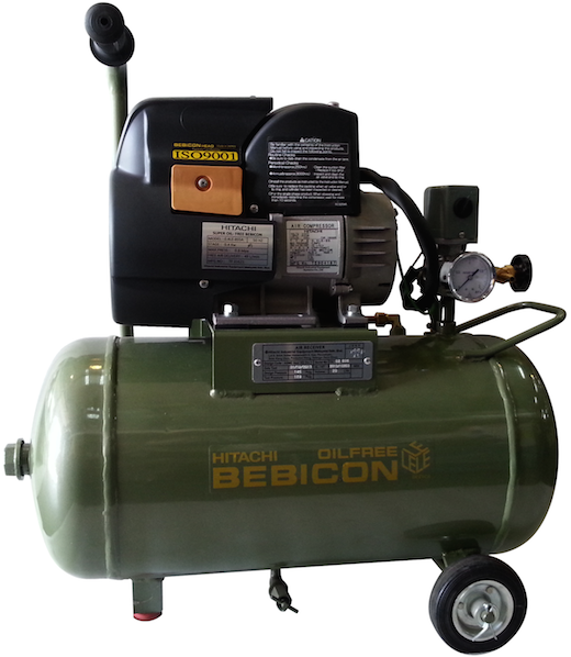 Hitachi Bebicon Air Compressor 1/2HP, 8Bar, 30kg 0.4LE-8S5A - Click Image to Close